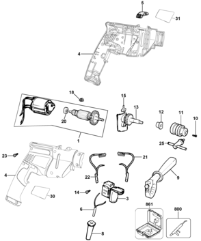 Page A Diagram and Parts List for KR520-AR 2 Black and Decker Hammer Drill